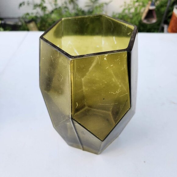 Beautiful Vintage Green Hexagon Vase Terrarium Decor Mid Century Modern Rustic F - Picture 13 of 16